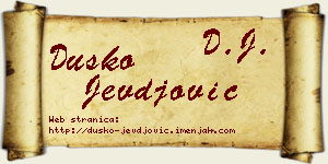 Duško Jevđović vizit kartica